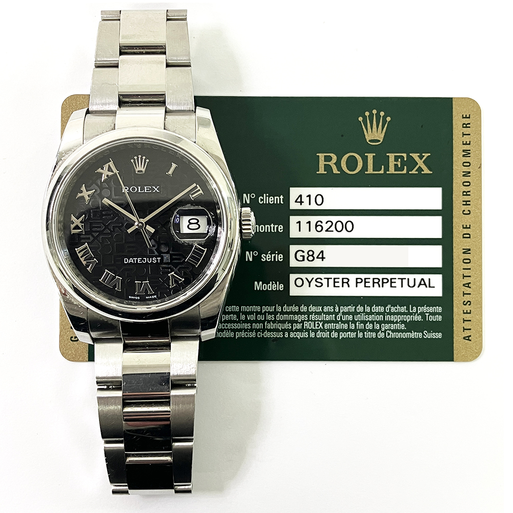 Rolex Datejust 116200 36mm Stainless Steel with Black Dial Watch