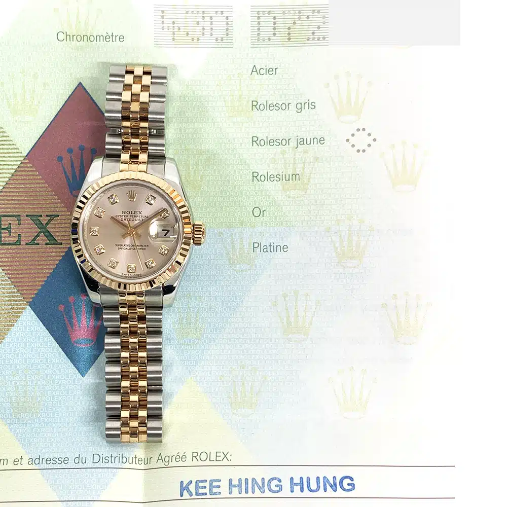Rolex Lady-Datejust 26mm 179171-0018 Jubilee Stainless Steel & Rose Gold Watch Pink Diamond Dial 2006 – image 2