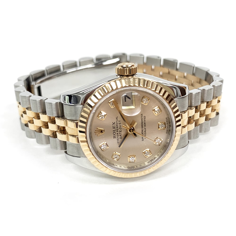 Rolex Lady-Datejust 26mm 179171-0018 Jubilee Stainless Steel & Rose Gold Watch Pink Diamond Dial 2006