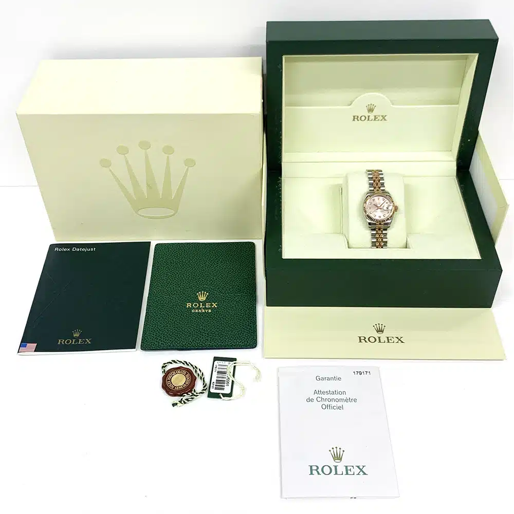 Rolex Lady-Datejust 26mm 179171-0018 Jubilee Stainless Steel & Rose Gold Watch Pink Diamond Dial 2006 – image 8