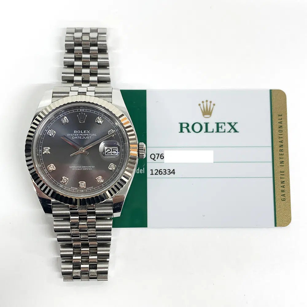 Rolex Datejust 41mm 126334 Stainless Steel Jubilee  Watch Slate Grey Diamond Dial 2018 – image 2
