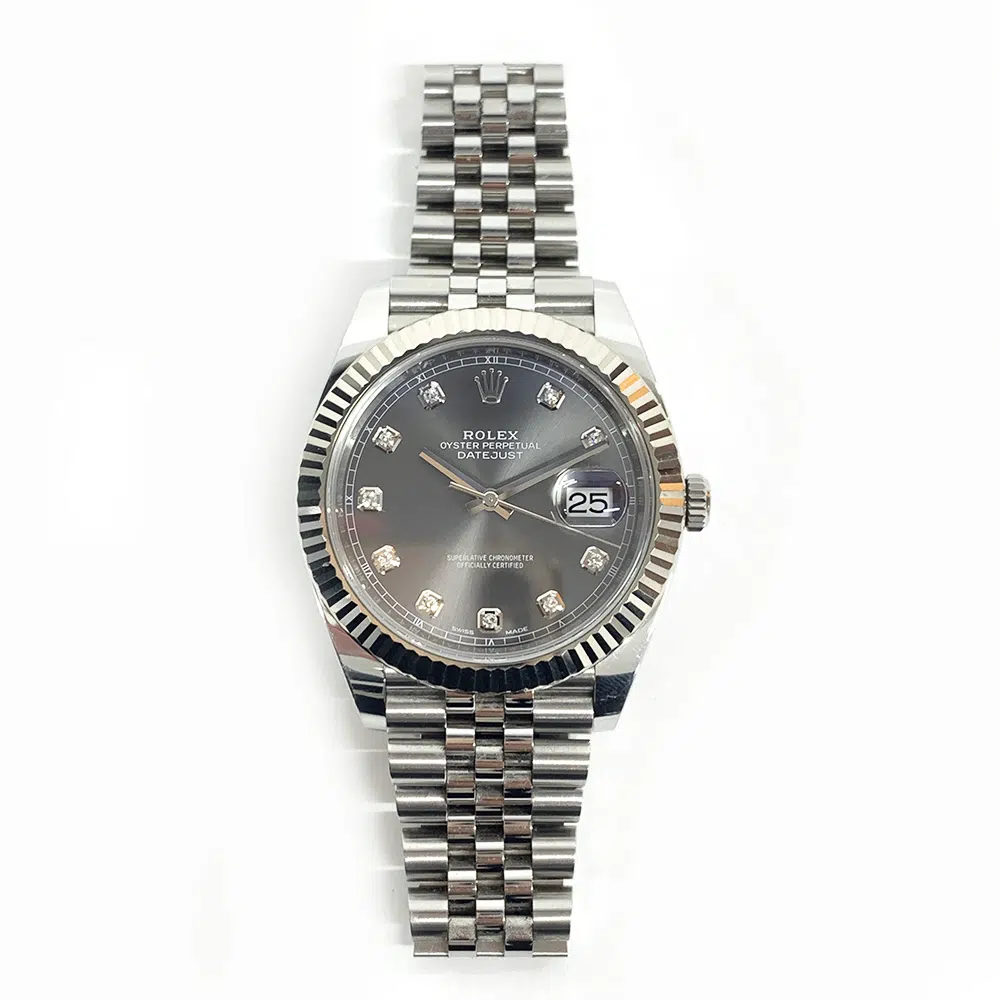 Rolex Datejust 41mm 126334 Stainless Steel Jubilee  Watch Slate Grey Diamond Dial 2018 – image 3