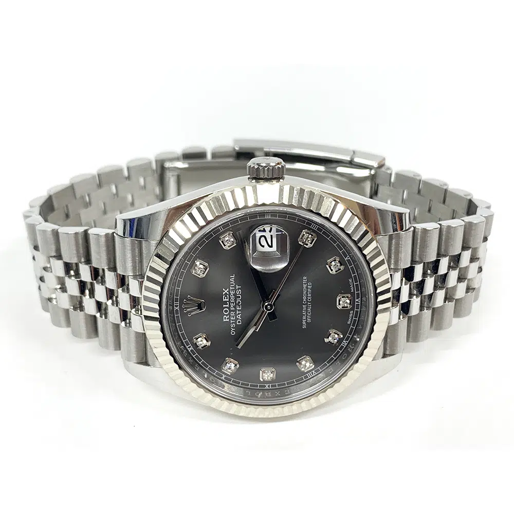 Rolex Datejust 41mm 126334 Stainless Steel Jubilee  Watch Slate Grey Diamond Dial 2018 – image 4