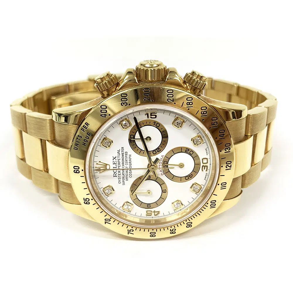 Rolex Daytona White Dial 40mm 116528 Yellow Gold Oyster Watch 2004 – image 4
