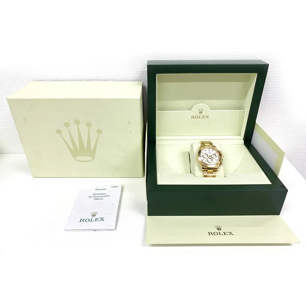 Rolex Daytona White Dial 40mm 116528 Yellow Gold Oyster Watch 2004 – image 8