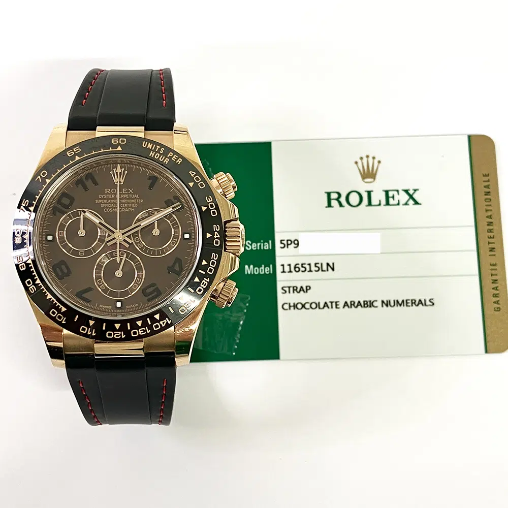Rolex Daytona Chocolate Dial 116515LN Black Rubber Rose Gold Watch 2016 – image 2