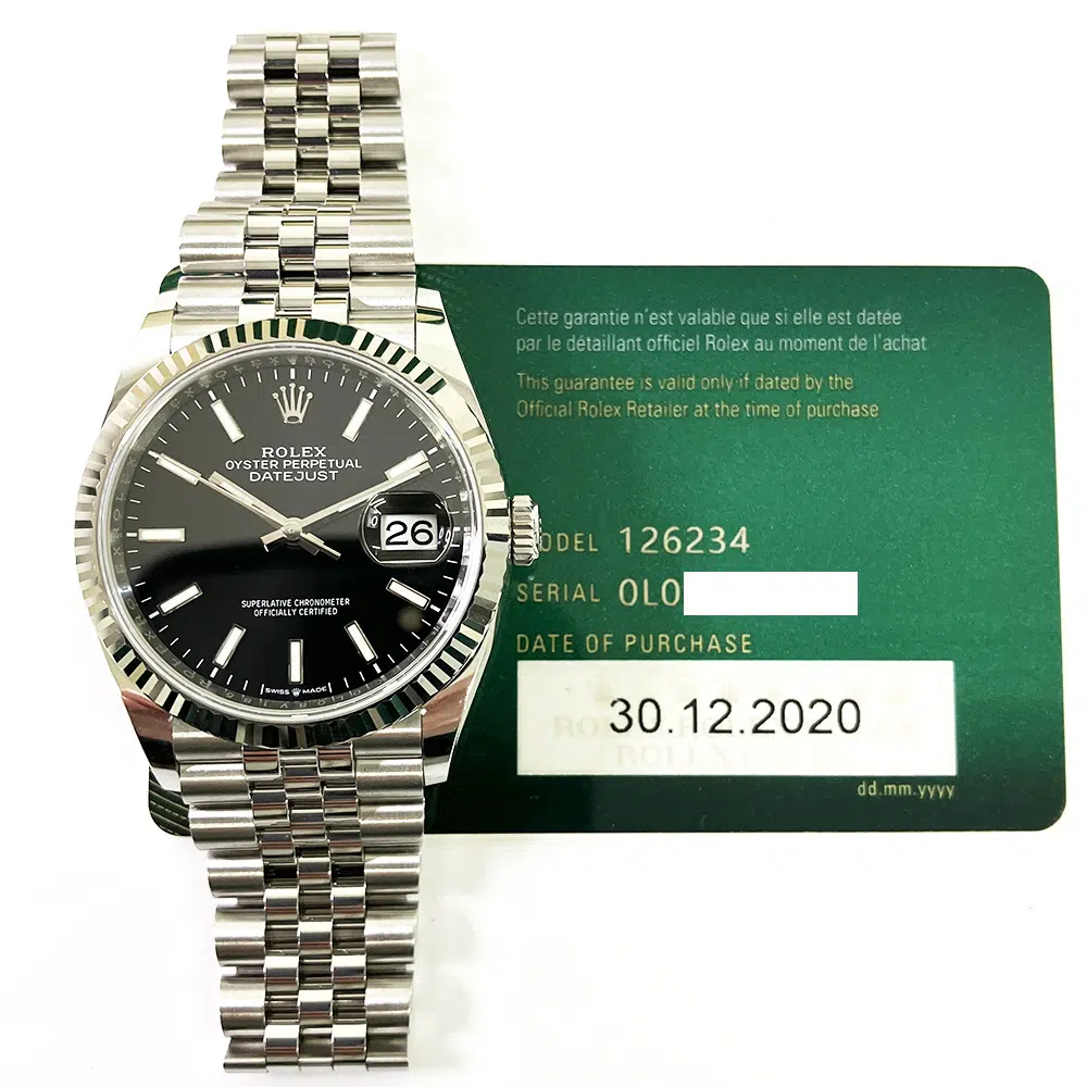 Rolex Datejust 36 Black Dial Fluted White Gold Bezel 126234  Stainless Steel Jubilee Watch 2020 – image 2