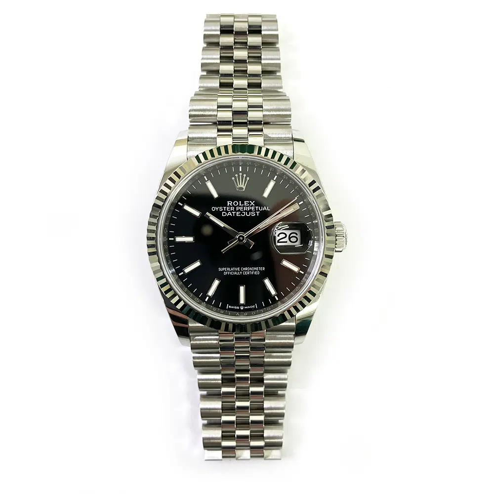 Rolex Datejust 36 Black Dial Fluted White Gold Bezel 126234  Stainless Steel Jubilee Watch 2020 – image 3