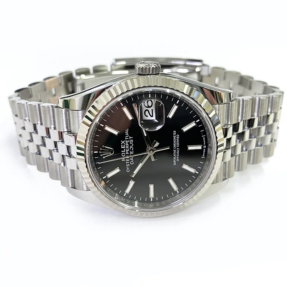 Rolex Datejust 36 Black Dial Fluted White Gold Bezel 126234  Stainless Steel Jubilee Watch 2020 – image 4