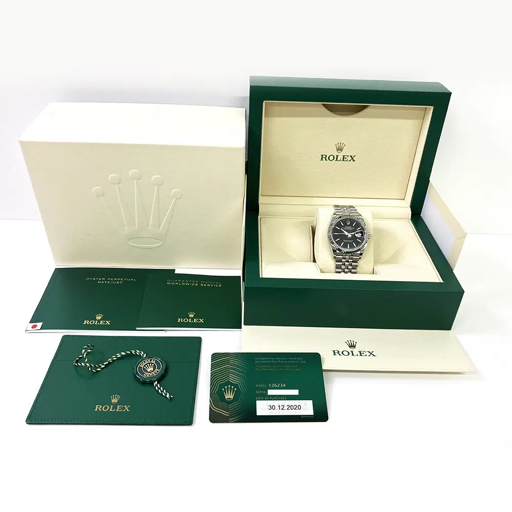 Rolex Datejust 36 Black Dial Fluted White Gold Bezel 126234  Stainless Steel Jubilee Watch 2020 – image 8
