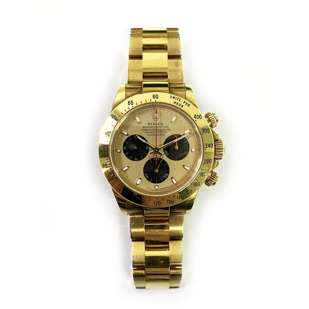 Rolex Cosmograph Daytona 40mm Oyster 116528 Yellow Gold Watch Champagne/Black Dial 2002 – image 2