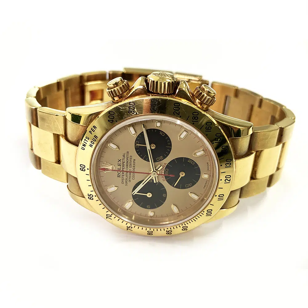 Rolex Cosmograph Daytona 40mm Oyster 116528 Yellow Gold Watch Champagne/Black Dial 2002 – image 4