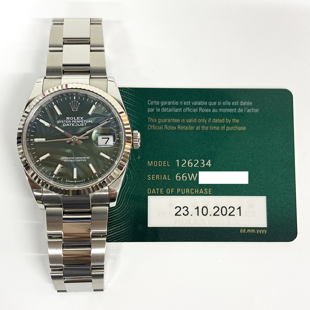 ロレックス　カフス　グリーン 新品)ROLEX ロレックス デイトジャスト 31 278273G グリーン