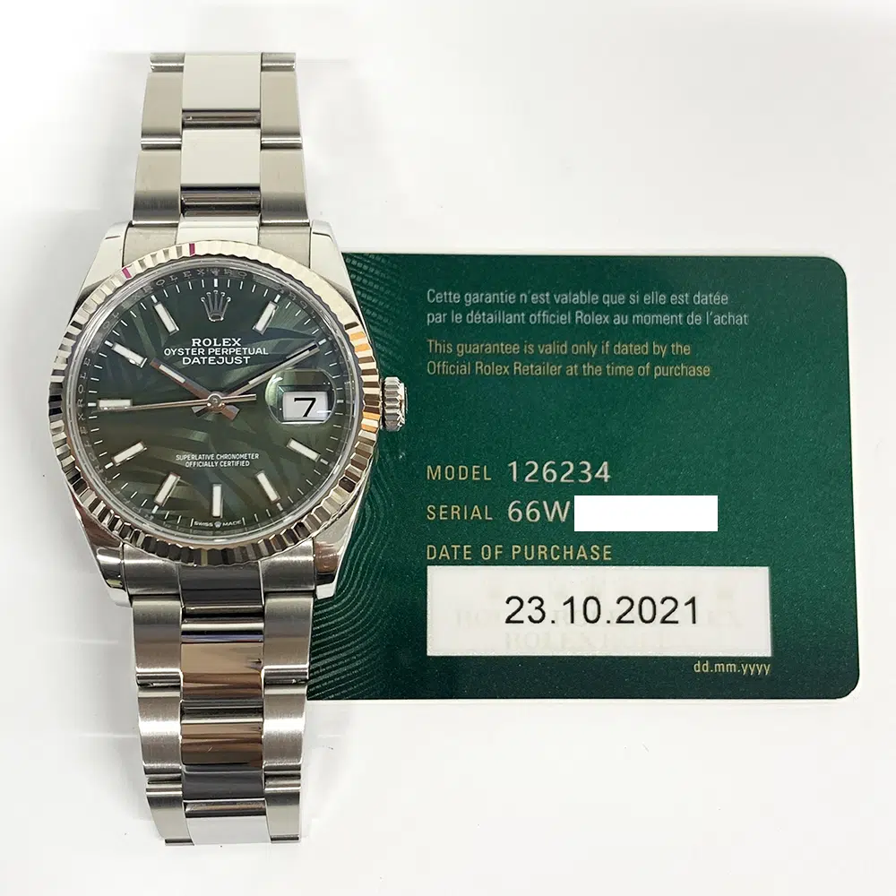 Rolex Datejust 36mm Stainless Steel Watch 126234-0048 Green Palm Index Dial Oyster Bracelet MINT 2021 – image 2