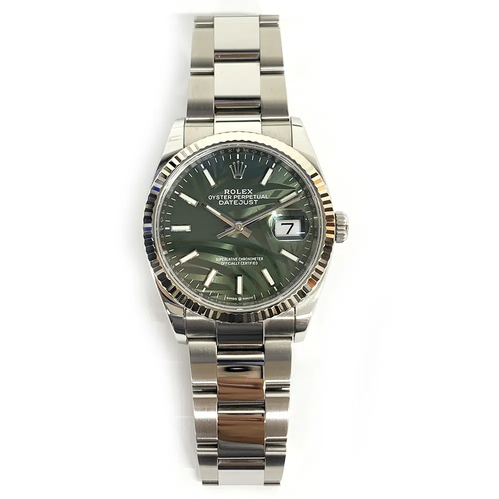 Rolex Datejust 36mm Stainless Steel Watch 126234-0048 Green Palm Index Dial Oyster Bracelet MINT 2021 – image 3