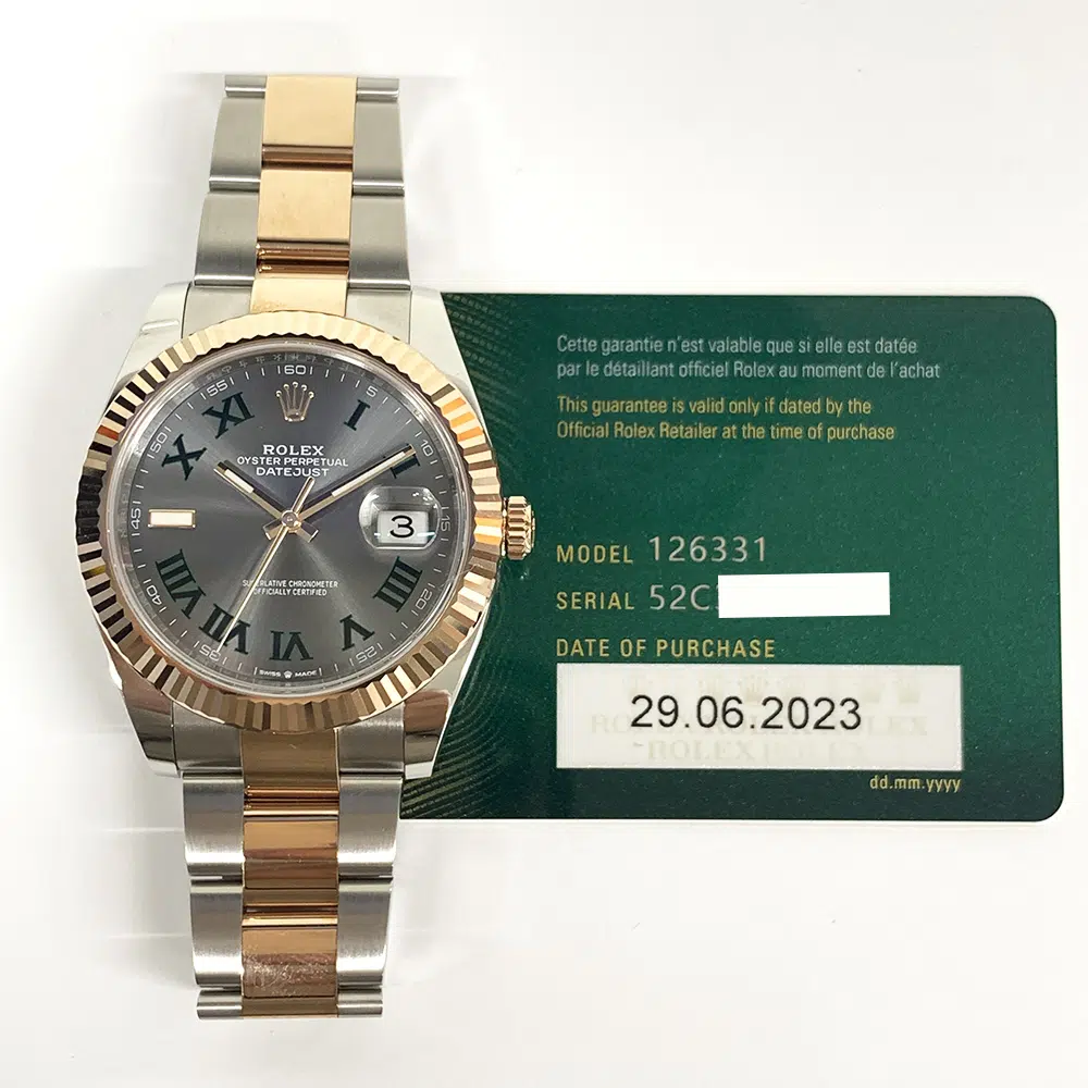 Rolex Datejust 41mm 126331 Stainless Steel/Rose Gold Oyster Watch Wimbledon(Grey)  Roman Dial 2023 – image 2