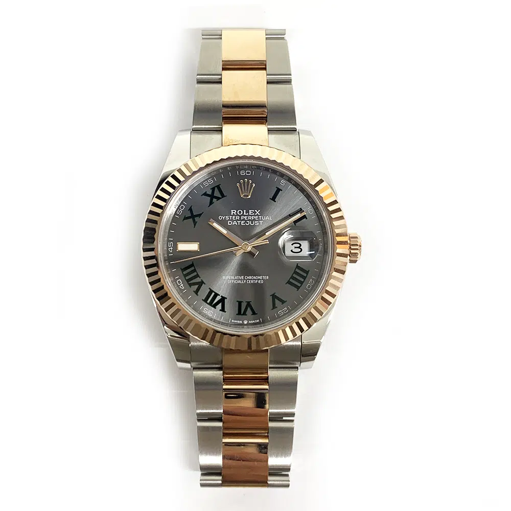 Rolex Datejust 41mm 126331 Stainless Steel/Rose Gold Oyster Watch Wimbledon(Grey)  Roman Dial 2023 – image 3