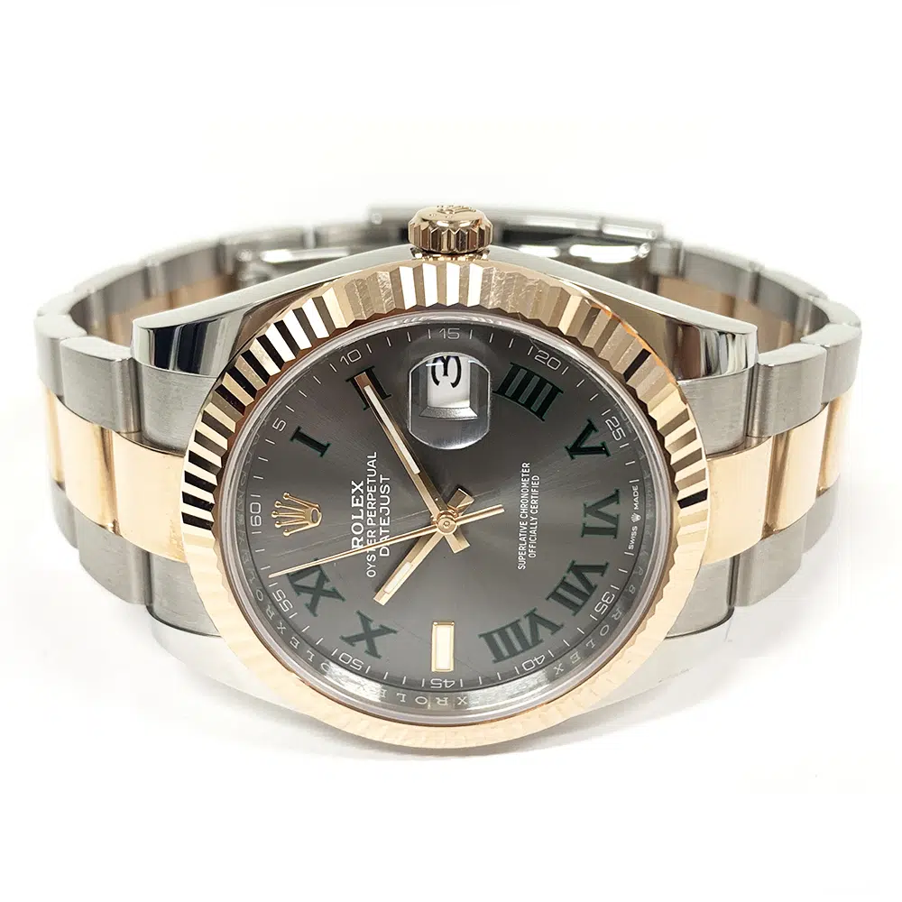 Rolex Datejust 41mm 126331 Stainless Steel/Rose Gold Oyster Watch Wimbledon(Grey)  Roman Dial 2023 – image 4
