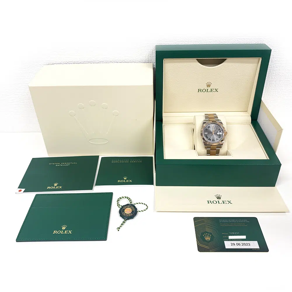 Rolex Datejust 41mm 126331 Stainless Steel/Rose Gold Oyster Watch Wimbledon(Grey)  Roman Dial 2023 – image 8