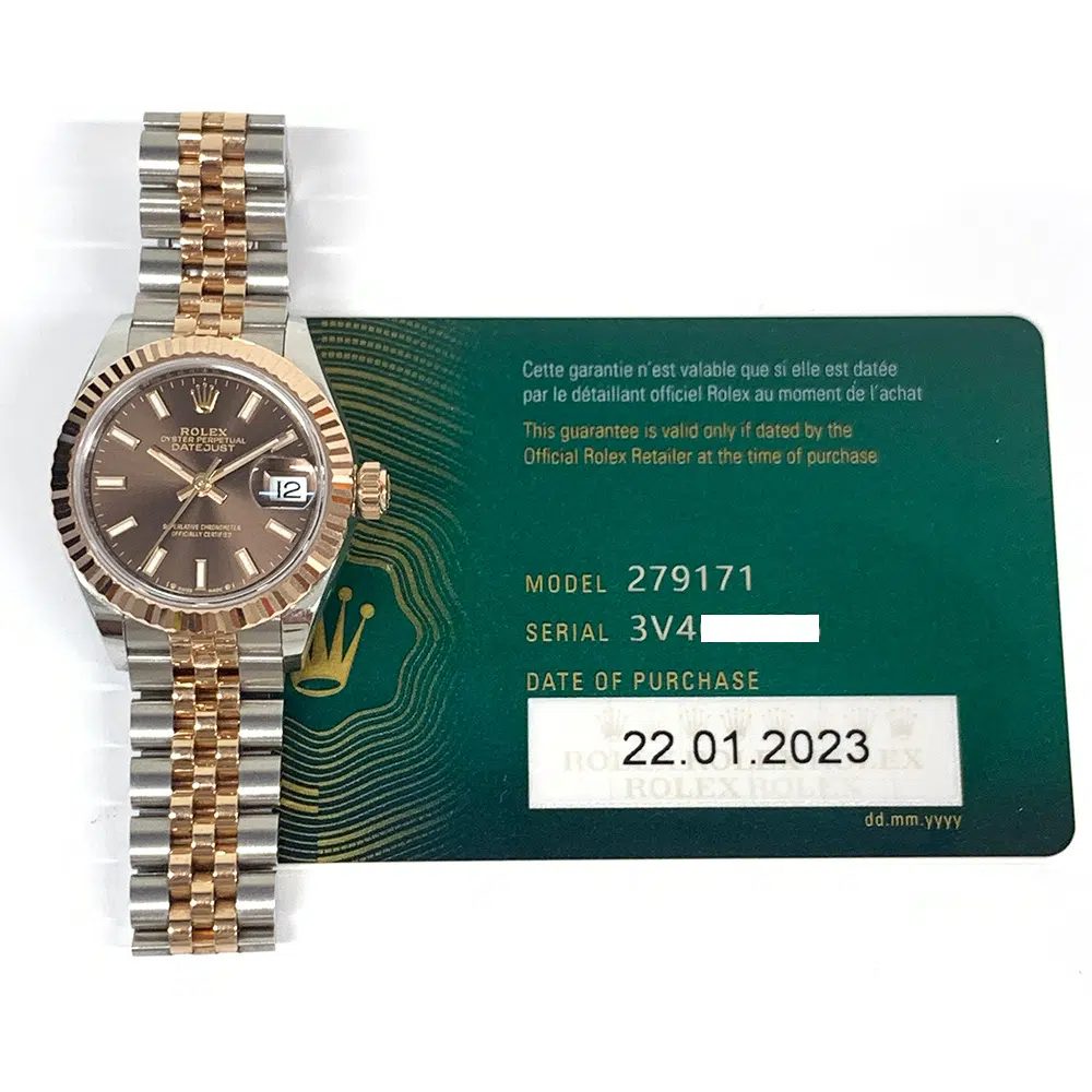 Rolex Datejust 28mm Jubilee 279171-0017 Stainless Steel and Rose Gold Watch Chocolate Index Dial 2023 – image 2