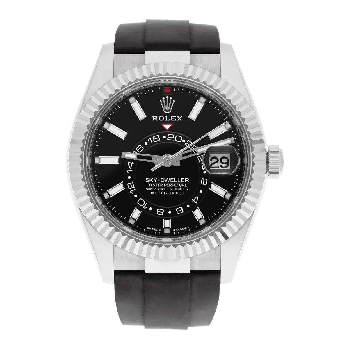 Rolex Sky-Dweller 42mm White Gold Black Dial Oysterflex Strap 336239 Complete – image 2