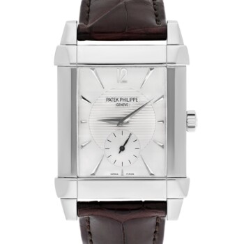 Patek Philippe 5111G Gondolo 18k White Gold Watch Silver Dial Mens Manual Watch