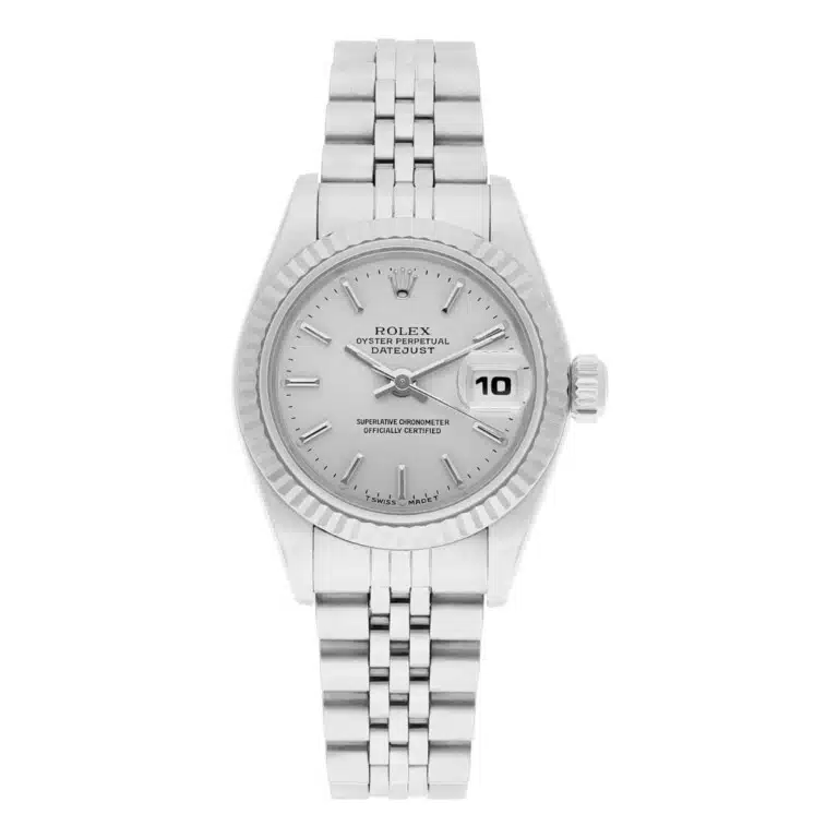 Rolex Ladies Datejust 26mm Silver Dial Fluted Bezel Jubilee Watch 69174 – image 3