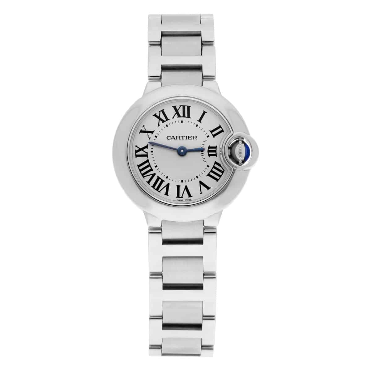 Cartier Ballon Bleu Silver Dial Quartz Stainless Steel Ladies Watch W69010Z4