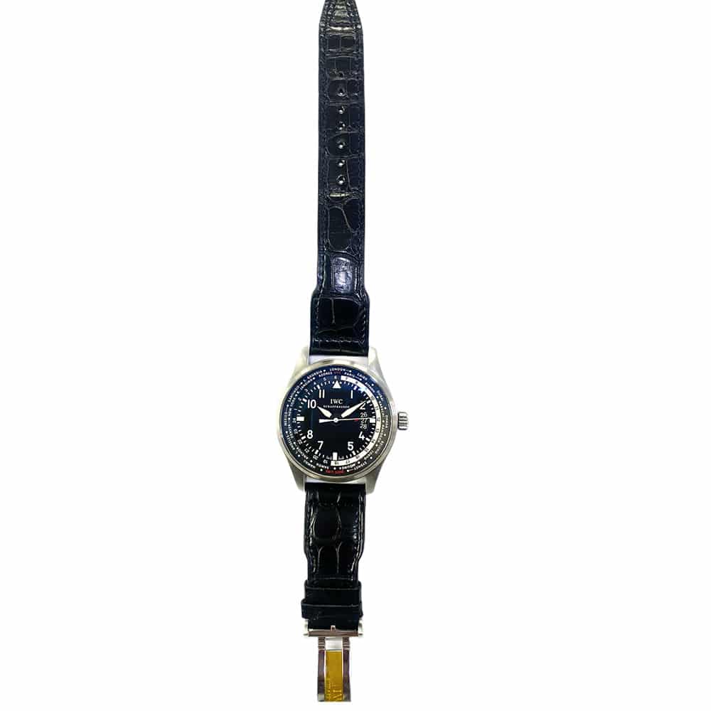 IWC Pilot Worldtimer IW326201 Stainless Steel with Black Crocodile Leather Watch 2018
