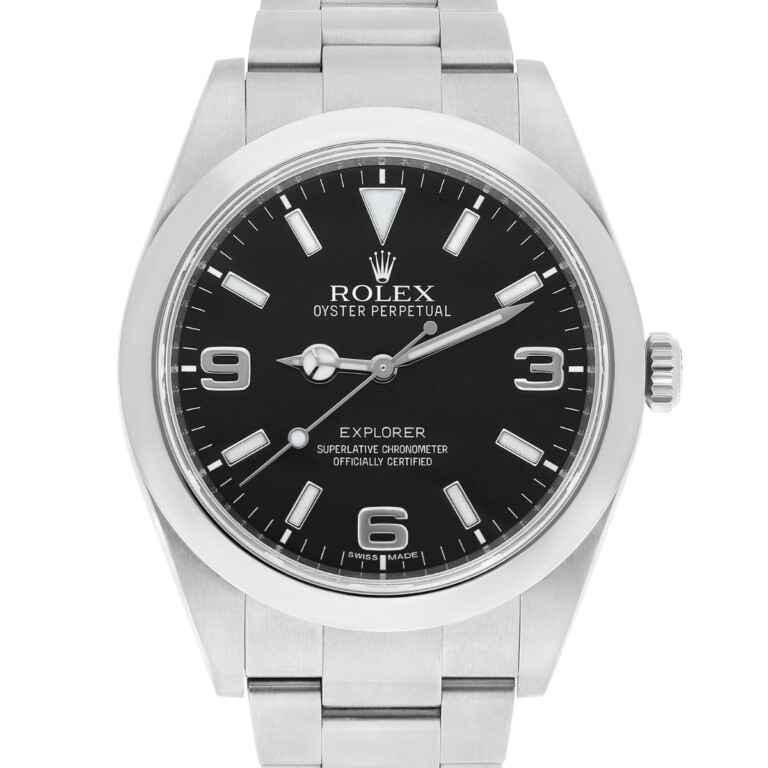 Rolex Explorer 214270 39mm Explorer Black Dial Stainless Steel Watch 3-6-9