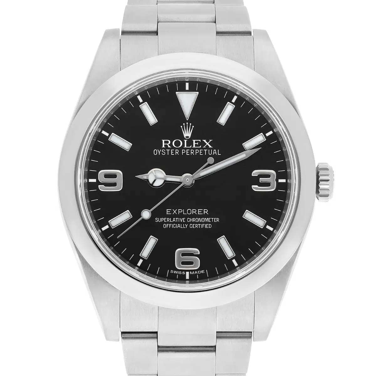 Rolex Explorer 214270 39mm Explorer Black Dial Stainless Steel Watch 3-6-9