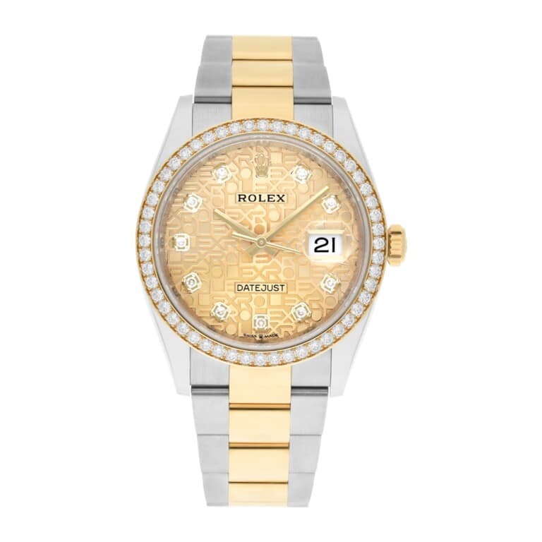 Rolex Datejust 36 126283RBR Champagne Logo Dial Factory Diamond Bezel 2022