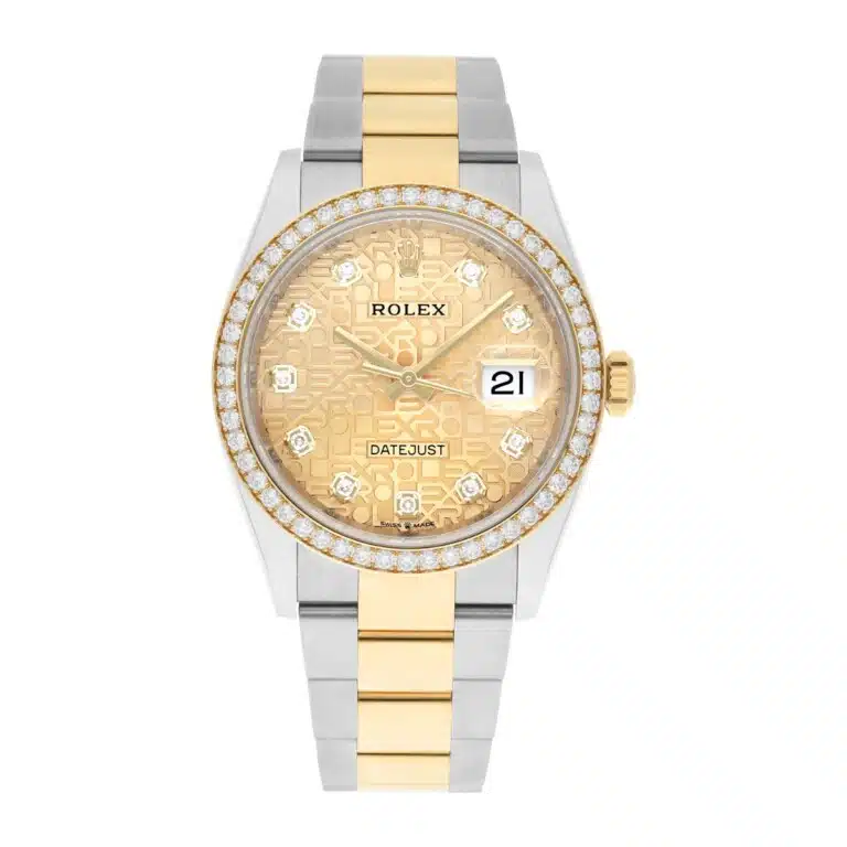 Rolex Datejust 36 126283RBR Champagne Logo Dial Factory Diamond Bezel 2022
