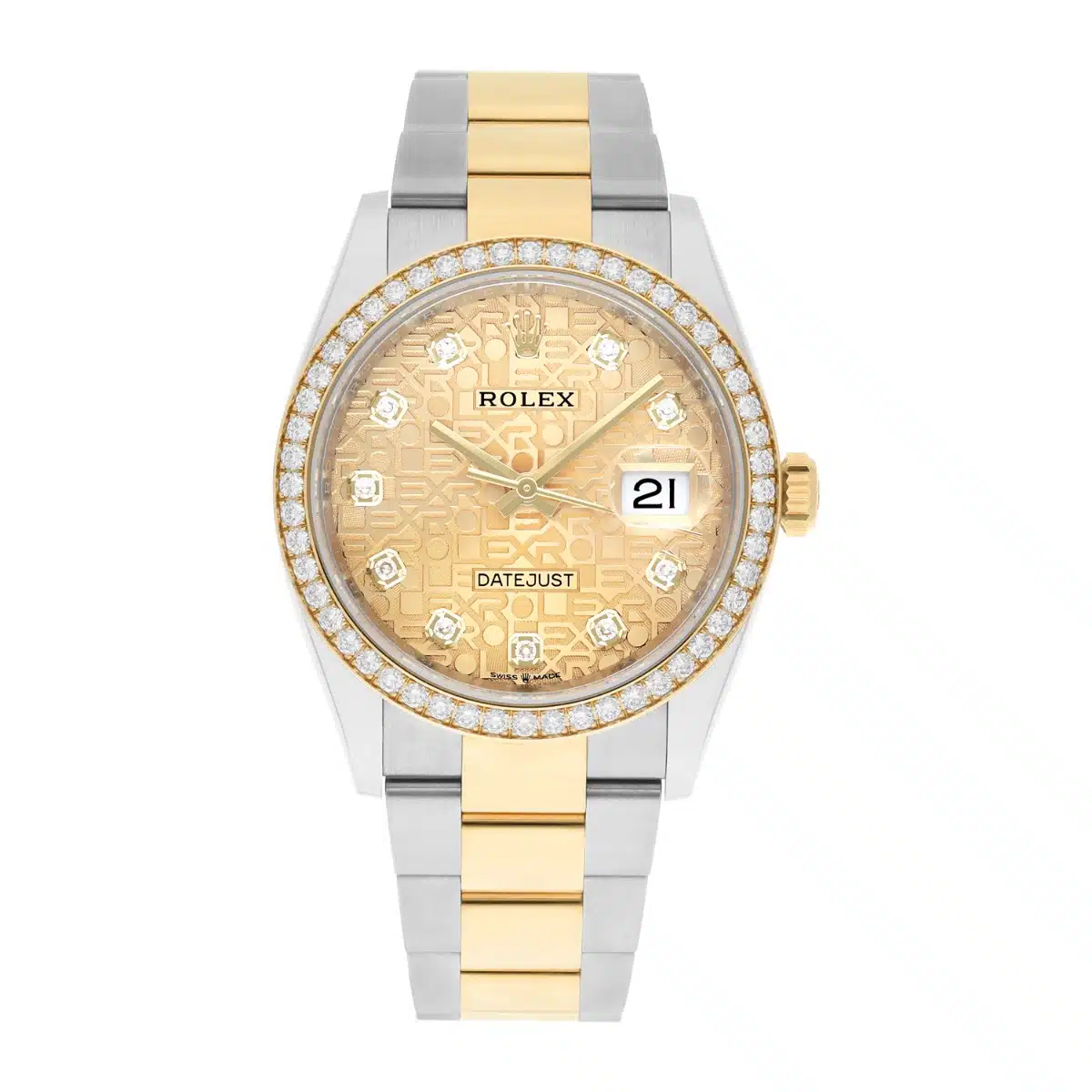 Rolex Datejust 36 126283RBR Champagne Logo Dial Factory Diamond Bezel 2022