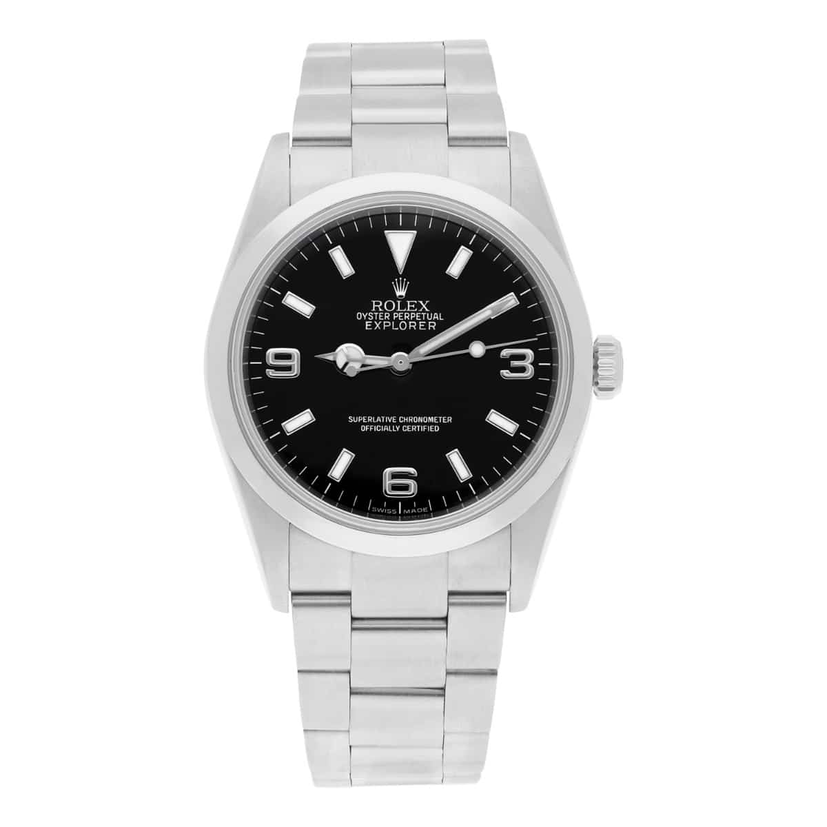 Rolex Explorer I Black 36mm 3-6-9 Stainless Steel Oyster Watch 114270 MINT