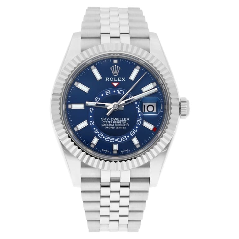 Rolex Sky Dweller 326934-0004 Blue Dial Automatic Watch 42mm Jubilee Box Papers
