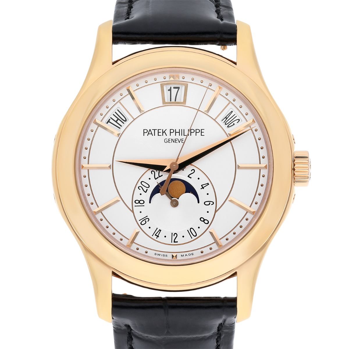 Patek Philippe Complications 5205R-001 Rose Gold Silver Dial Mens Watch Complete
