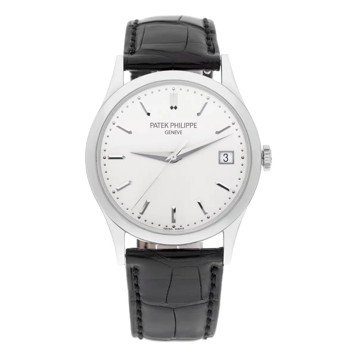 Patek Philippe Calatrava 5296G-010 White Gold, Black Leather Strap Box/Papers