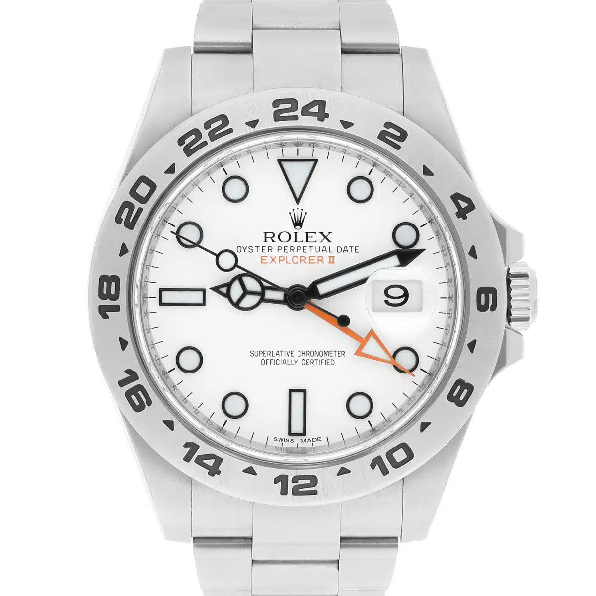 Rolex Explorer II 216570 White Dial Stainless Steel Mens Watch Complete Service