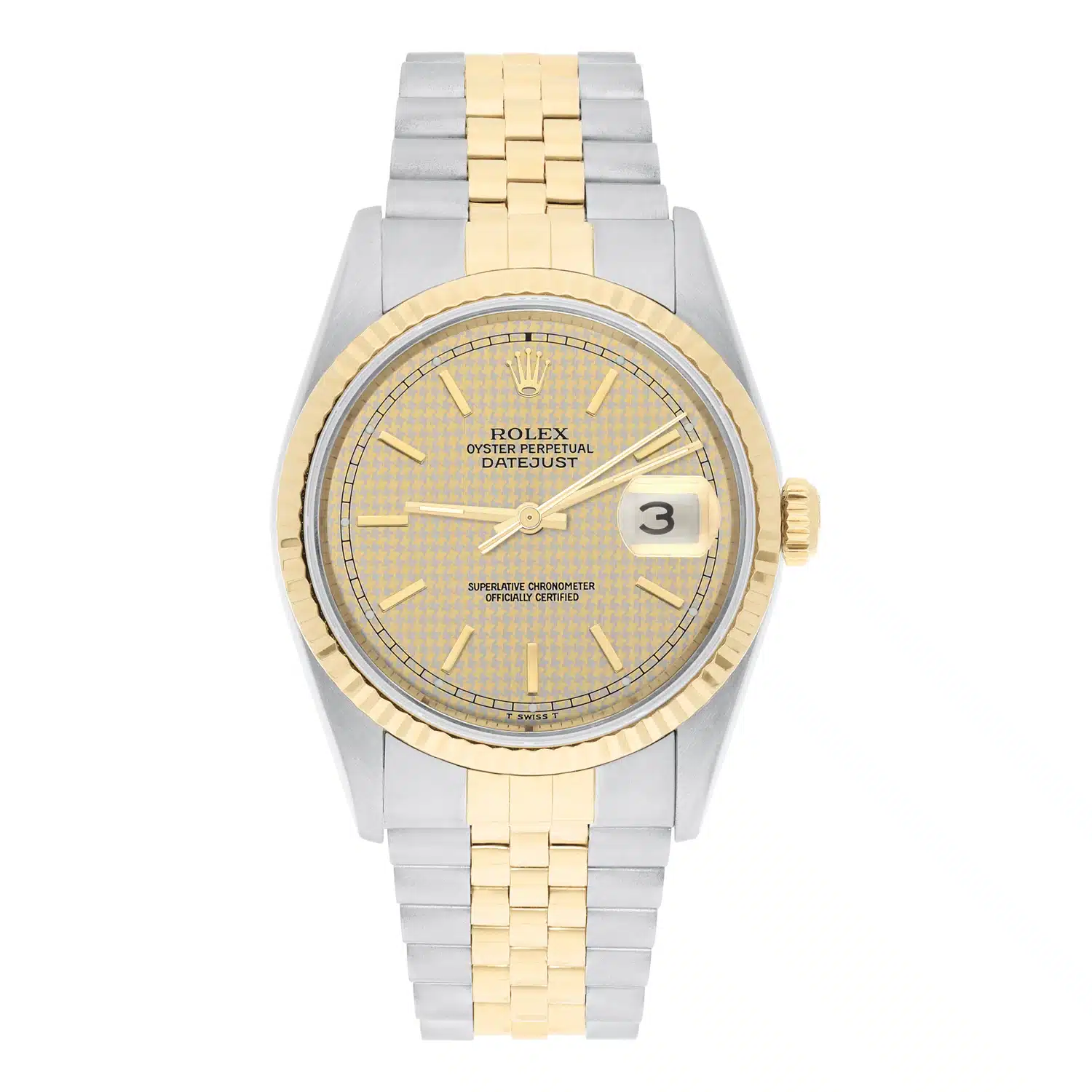 Rolex Datejust 36mm Two Tone Champagne Houndstooth Dial Jubilee 16233 Circa 1994 – image 2