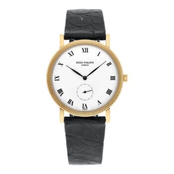 Patek Philippe 18K Yellow Gold 33mm Calatrava # 3919-J Leather Strap