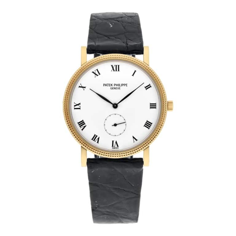 Patek Philippe 18K Yellow Gold 33mm Calatrava # 3919-J Leather Strap