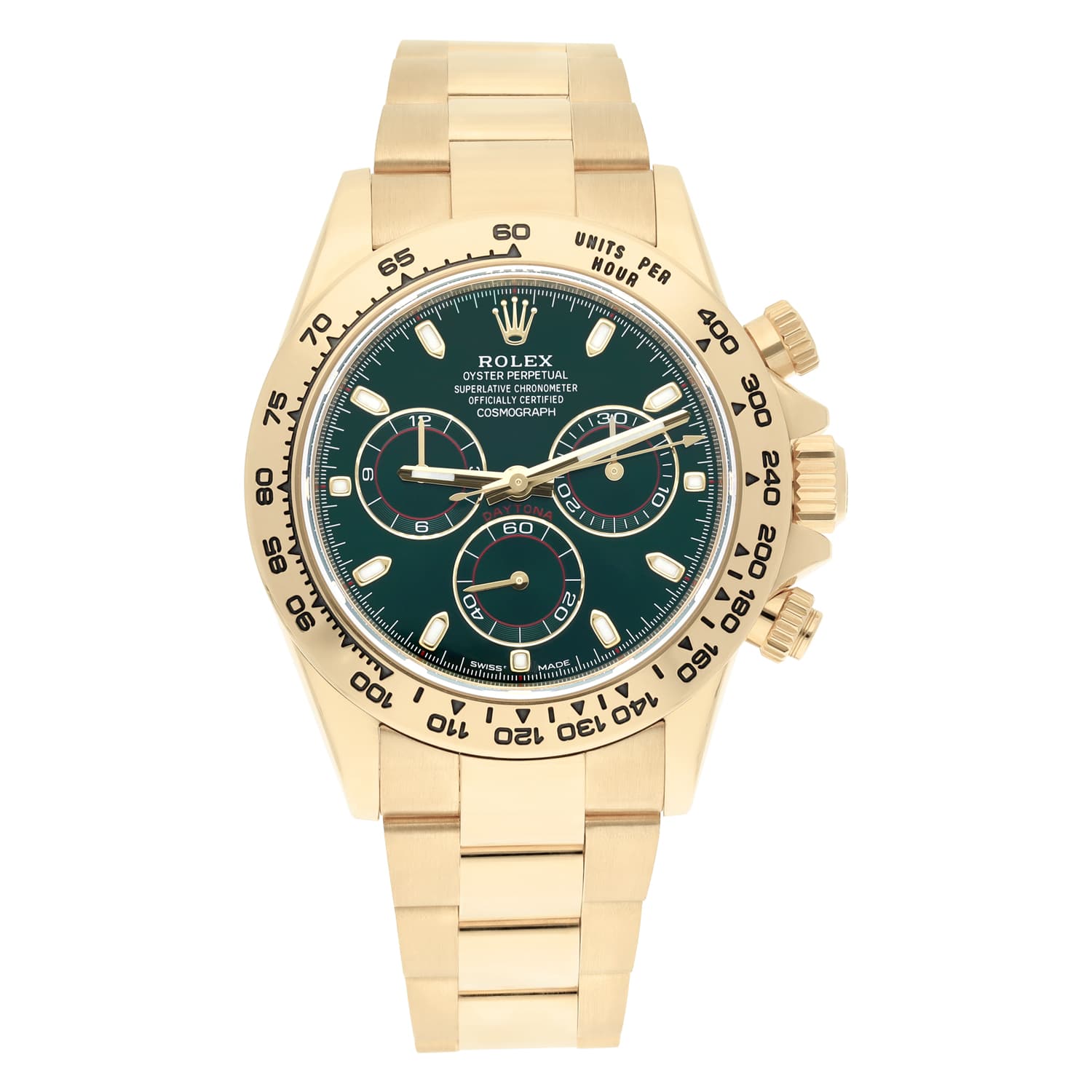 Rolex Daytona Yellow Gold 116508 Green Dial "John Mayer" Dial Complete