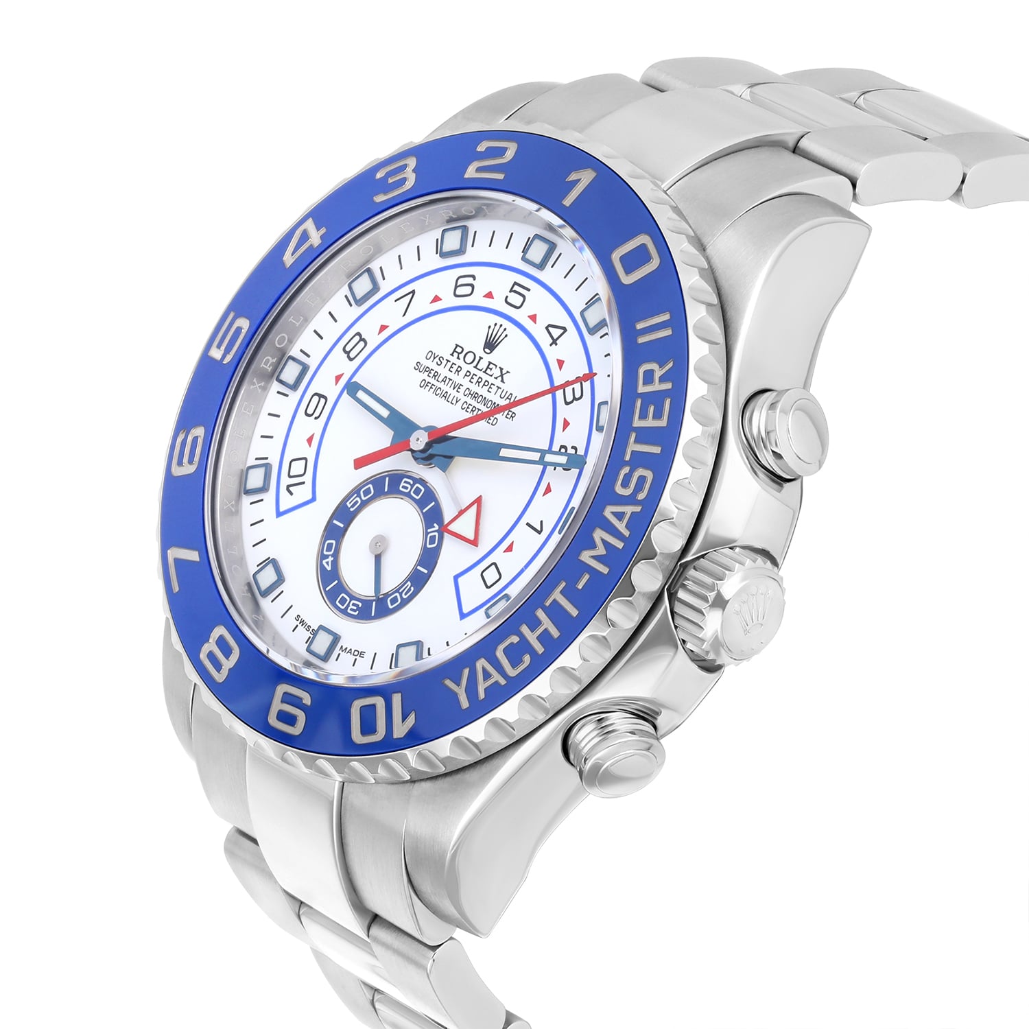 Rolex Yacht-Master II 44mm Oyster Perpetual Ceramic Blue Steel Mens Watch 116680