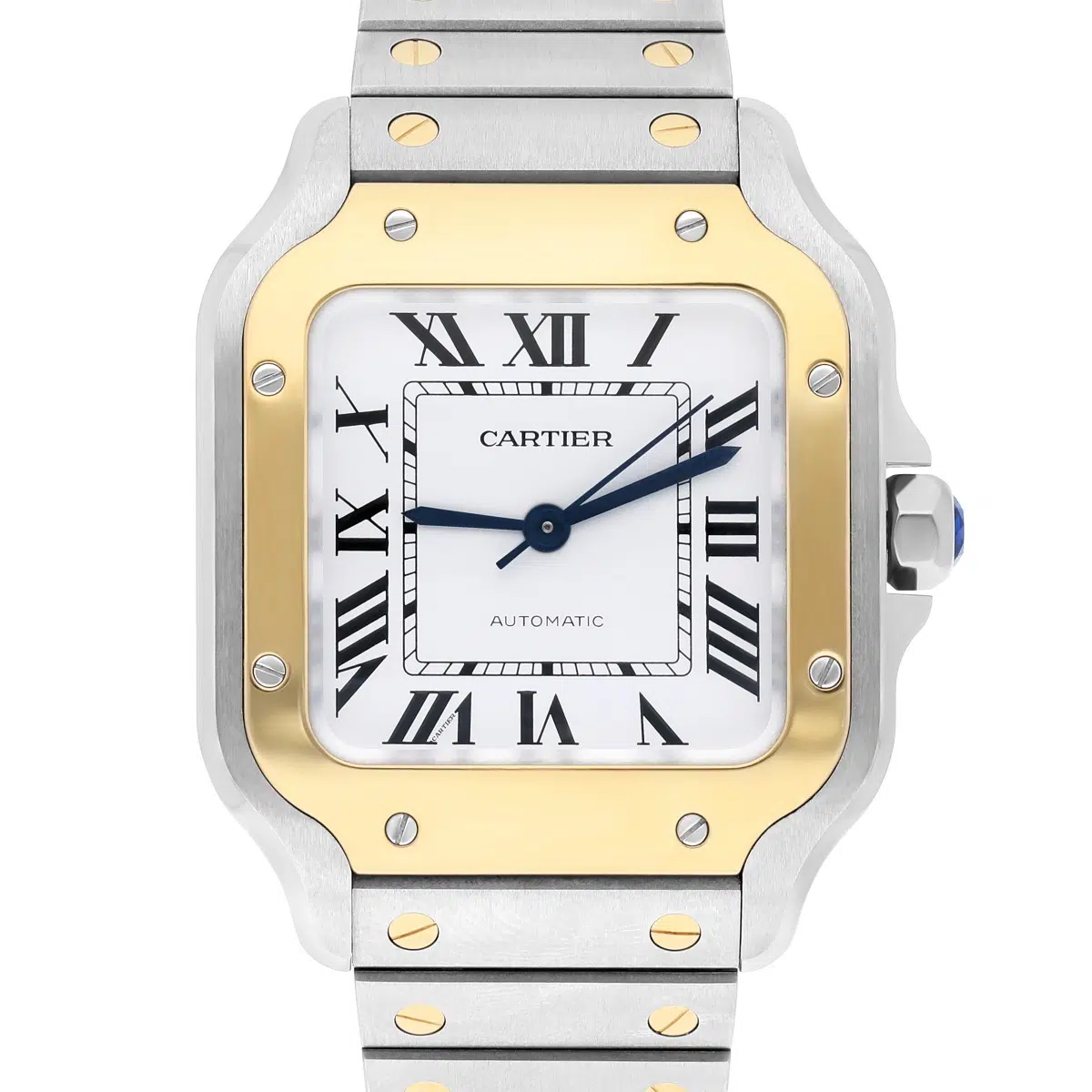 Cartier Santos W2SA0016 35mm Roman Dial Mid-Size Two Tone Yellow Gold Automatic Watch