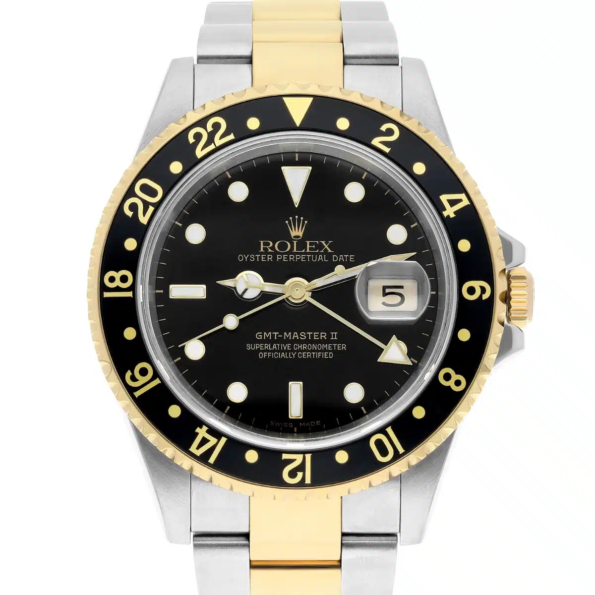 Rolex GMT Master II Black Dial Yellow Gold Steel Mens Watch 16713 - 2008 – image 2
