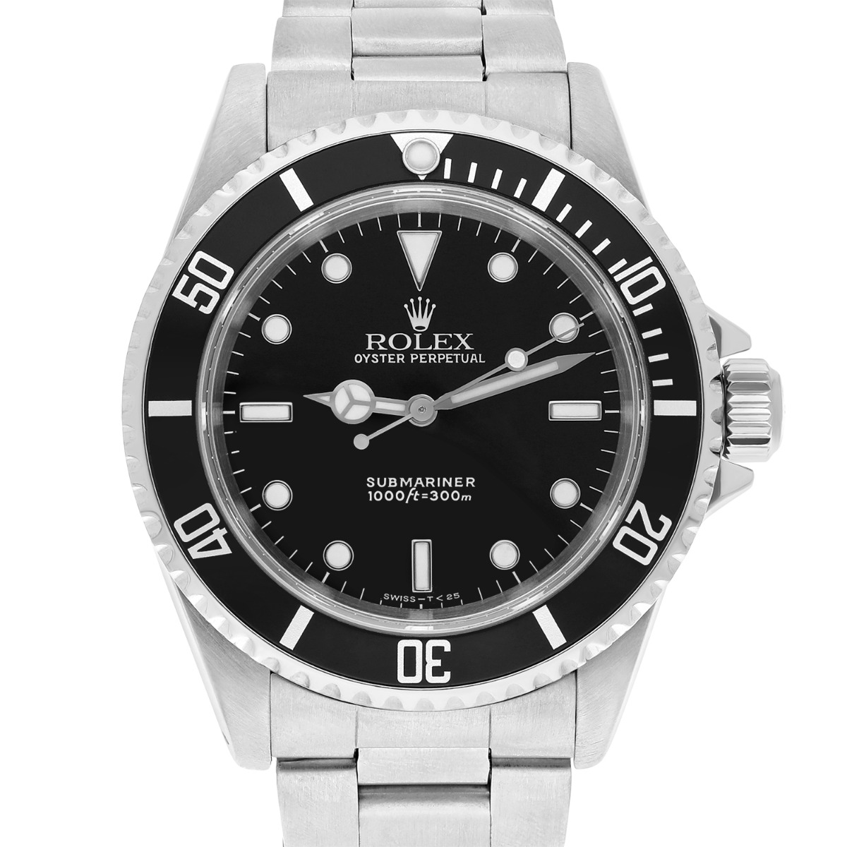 Rolex Submariner 14060 No-Date Stainless Steel Black Automatic 40mm Watch 1991