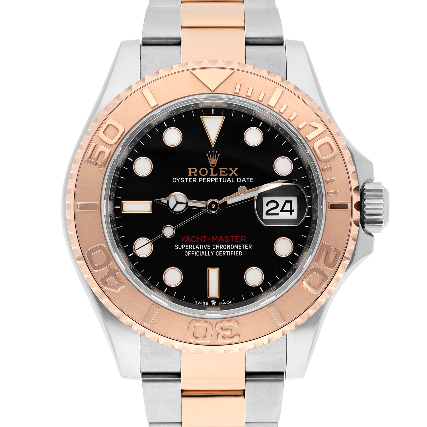 Rolex Yacht-Master 40 Two Tone Rose Black Dial Men's Watch 126621 Complete