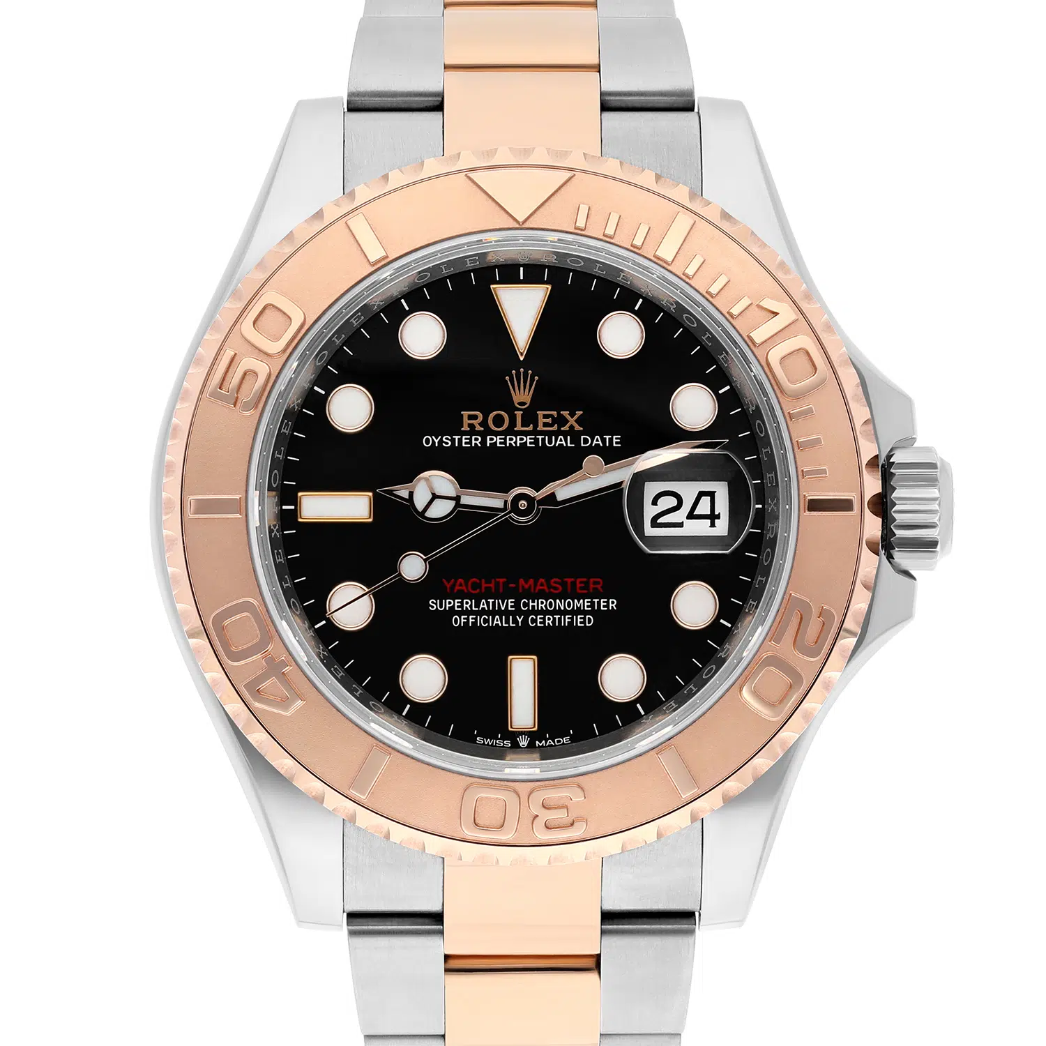 Rolex Yacht-Master 40 Two Tone Rose Black Dial Men's Watch 126621 Complete