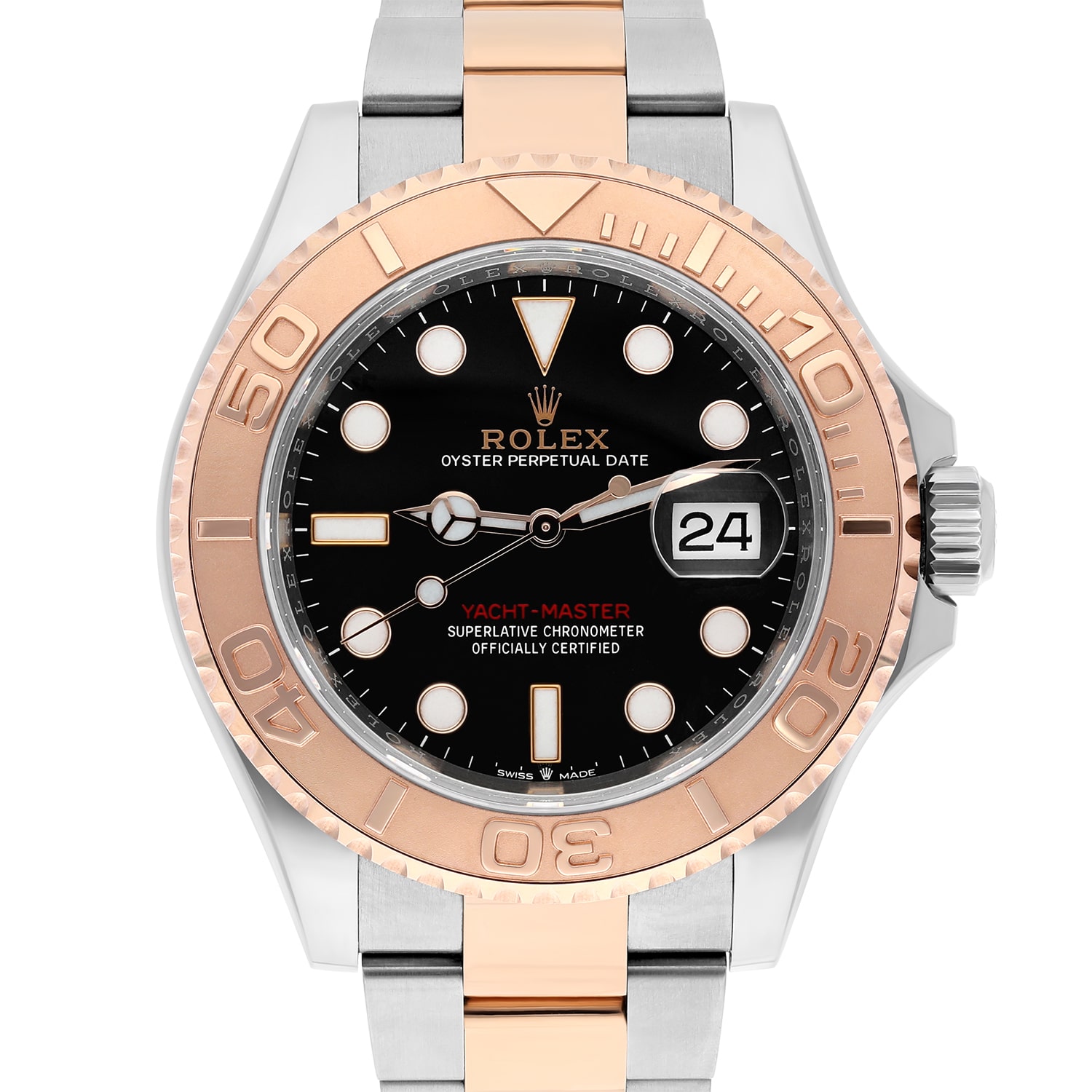 Rolex Yacht-Master 40 Two Tone Rose Black Dial Men's Watch 126621 Complete